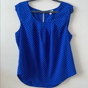 Blue Polka Dot Sleeveless Top
